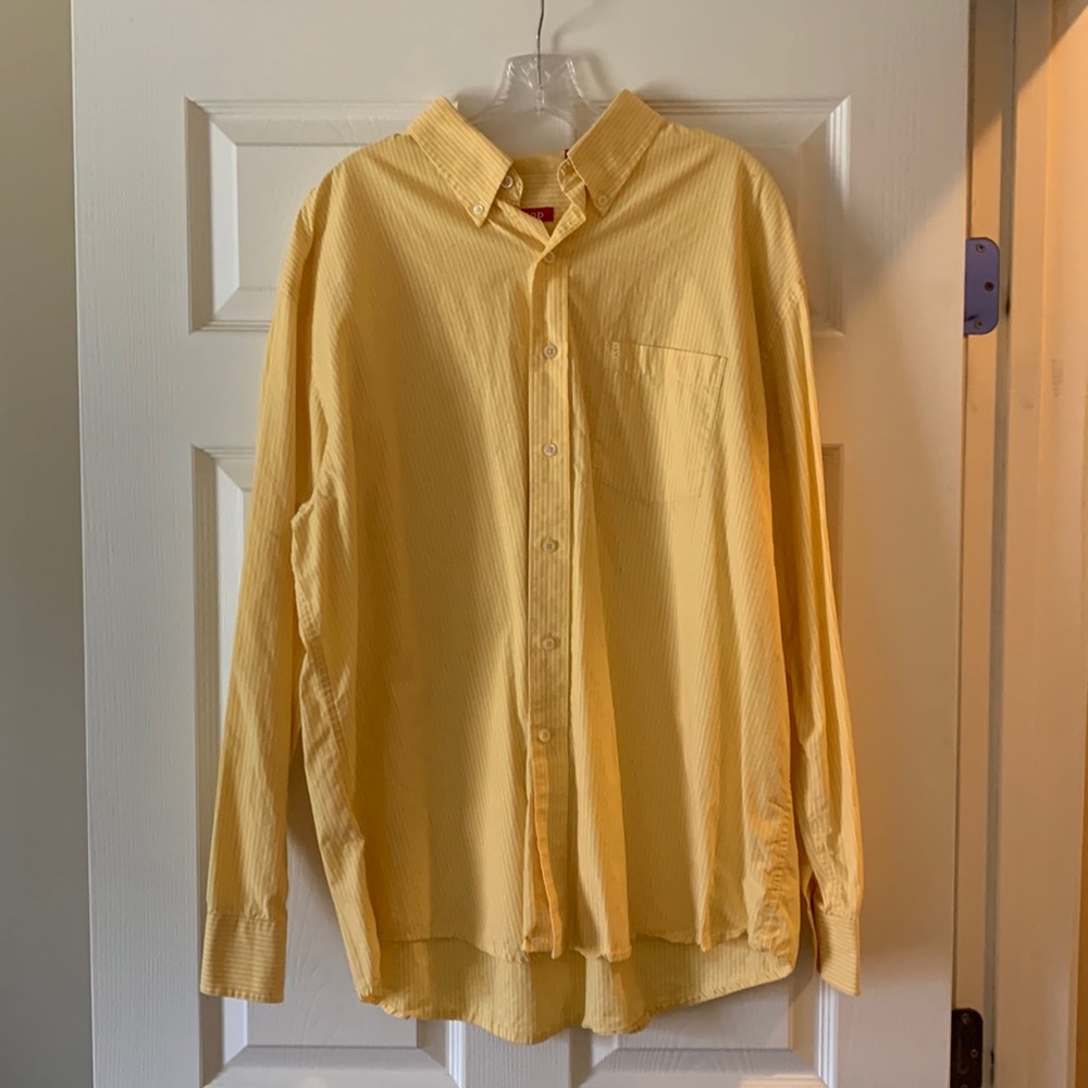 EUC Yellow and White Stripe Button Down